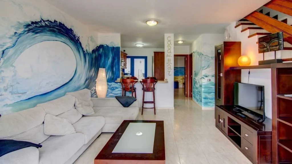 surfhouse casa del mar living room main accommodation alojamiento hebergement unterkunft проживание caleta de famara lanzarote