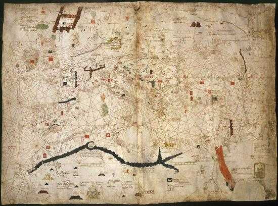 Lanzarote na Dulcertově portolánové mapě z roku 1339