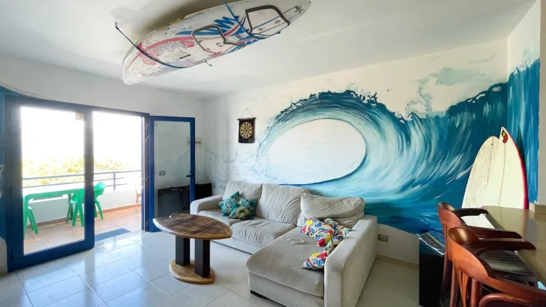Część wspólna w surf house Casa del Mar, Famara