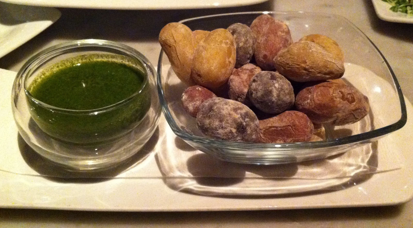 Papas arrugadas with mojo verde — Canarian wrinkly potatoes